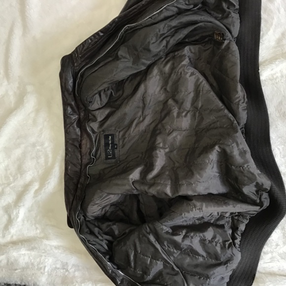 U2 Wear Me Out Mens Size 42 Vintage Brown Bomber Jacket 100% Genuine Leather 90s - Picture 15 of 16